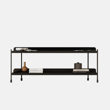 Metal rack Spacious TV Stand for TV zone (wooden shelves)