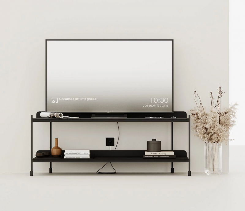 Купити Металлический стеллаж Spacious TV Stand для зоны ТВ (деревянные полочки) від MAIIMO