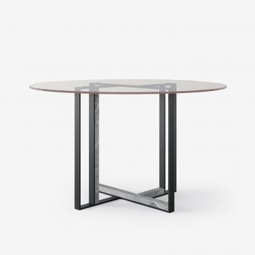 Обеденный стол INK ROUND GLASS