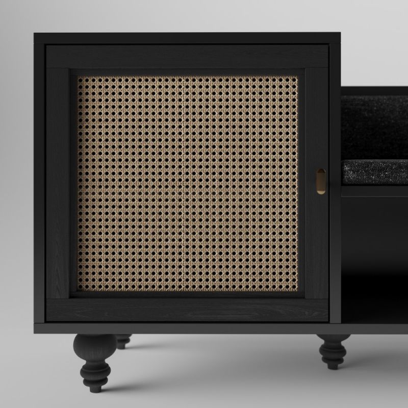 Купити Shoe cabinet TENETA with a soft seat black від MAIIMO