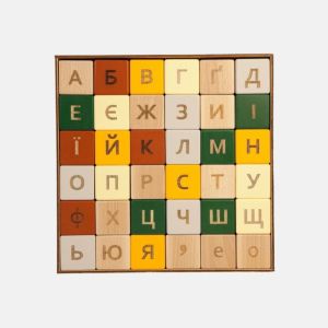 Алфавит украинский из деревянных кубиков