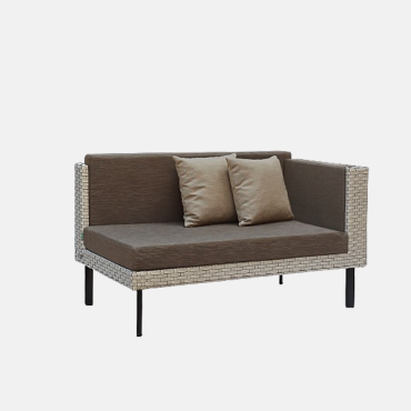 Outdoor sofa TETRIS two-seater with one armrest
