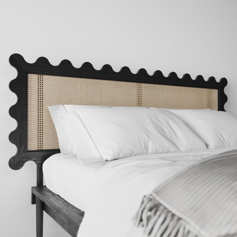 Купити Bed KHVYLI with a headboard for a mattress of 160 cm black від MAIIMO