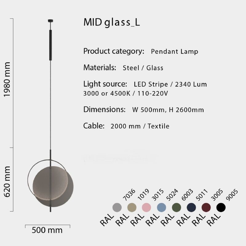 Купити Pendant lamp MID glass L від MAIIMO