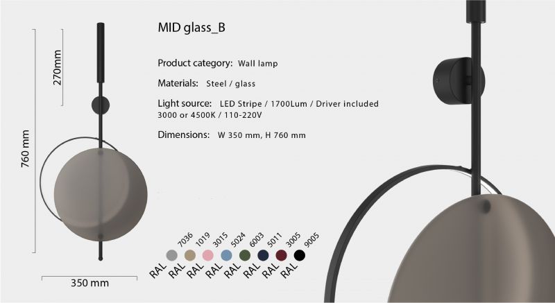 Купити Sconce lamp MID glass B від MAIIMO