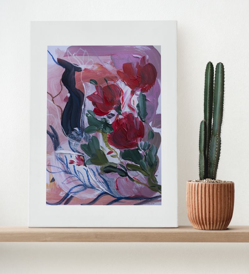 Купити Картина Red Roses on Pink 30*21 см від MAIIMO