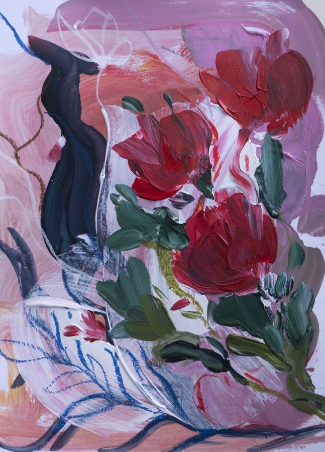 Купити Картина Red Roses on Pink 30*21 см від MAIIMO