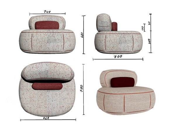 Купити Armchair SEAM with contrast seam від MAIIMO
