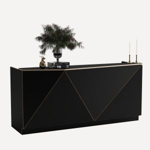 Ресепш многогранный KUB черный 248 см