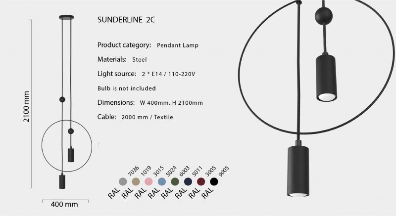 Купити Pendant lamp SUNDERLINE 2C від MAIIMO