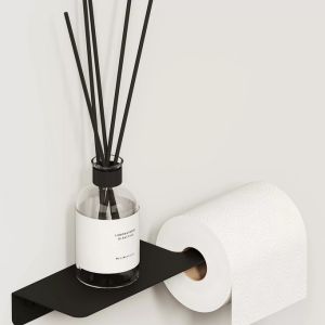 Toilet paper holder with shelf PLAIN