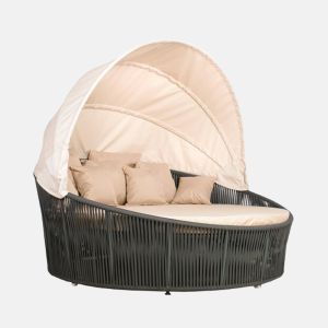 Outdoor lounge sofa Orbit-Twist with an awning